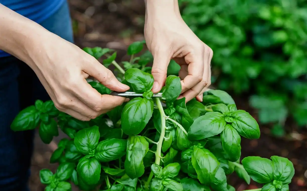 Basil plants benefit from regular pruning