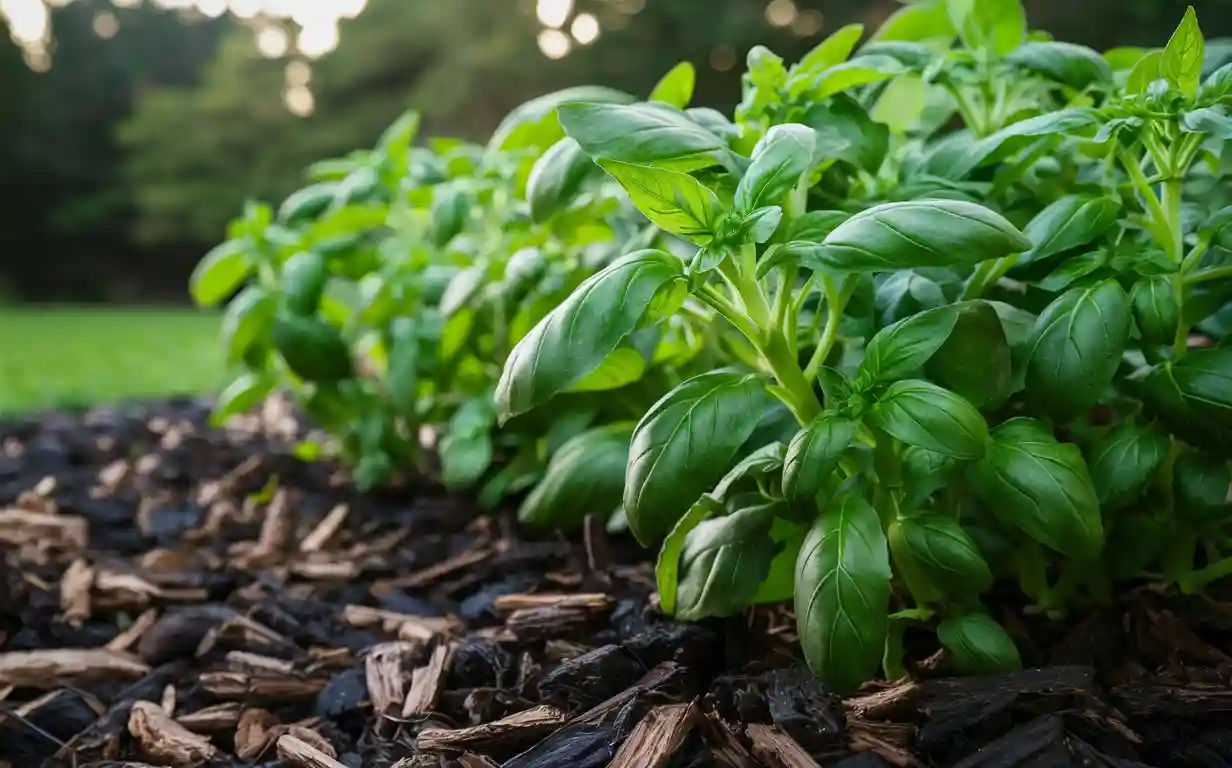 Mulching Basil in Hot Weather