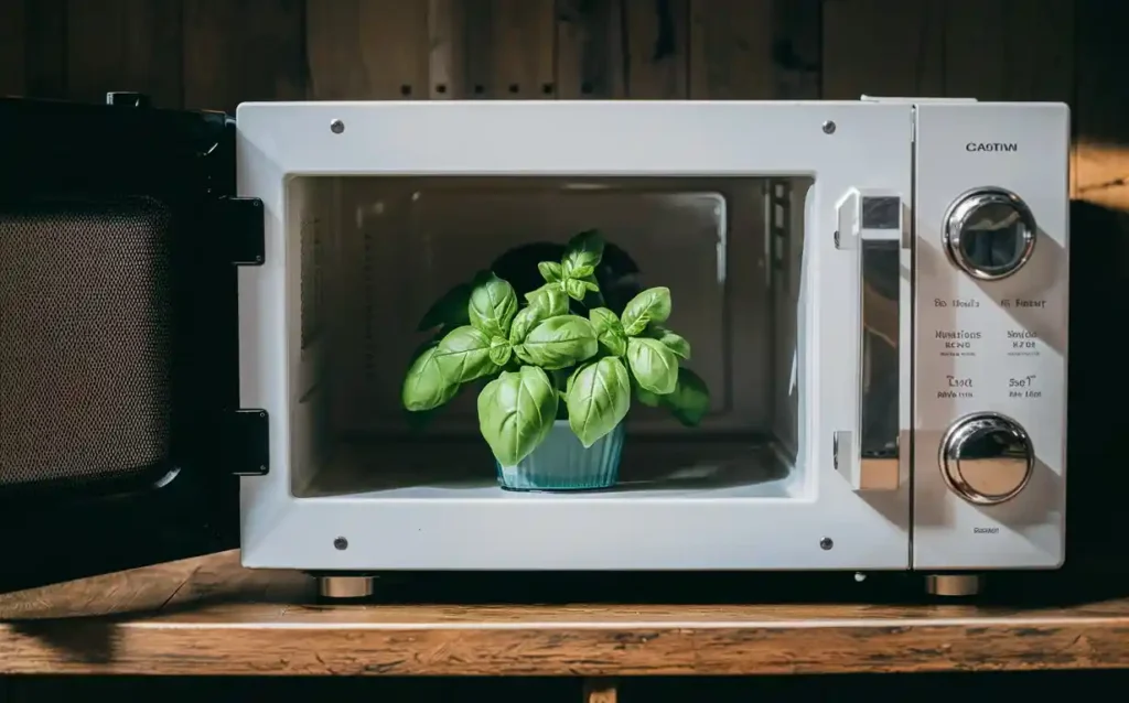 Preserving Basil in Microwave