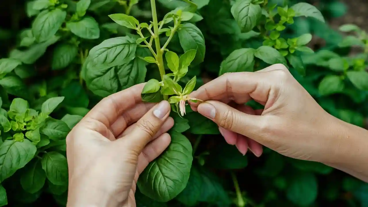 Remove Flowers from Thai Basil