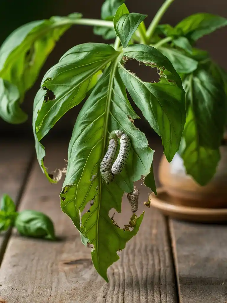 What is eating my basil and leaving poop