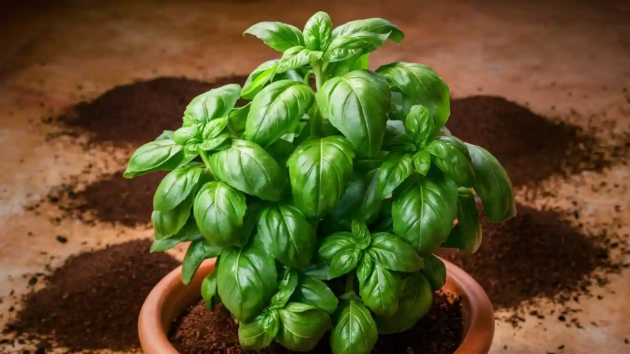 coffee grounds for basil growth