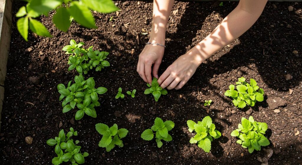 Companion planting basil lemon balm
