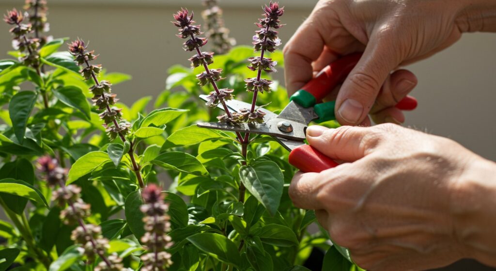 basil after it flowers
