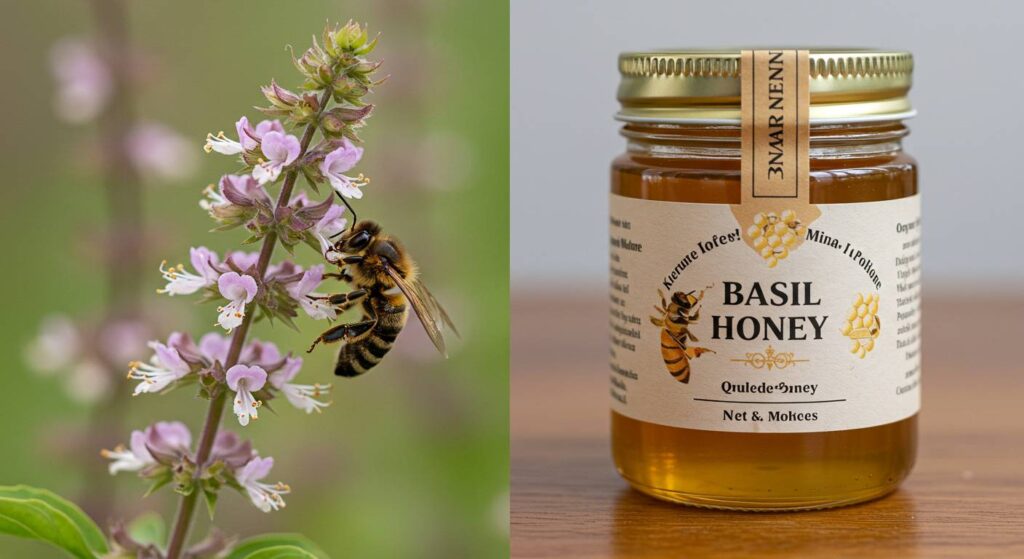 basil and honeybees
