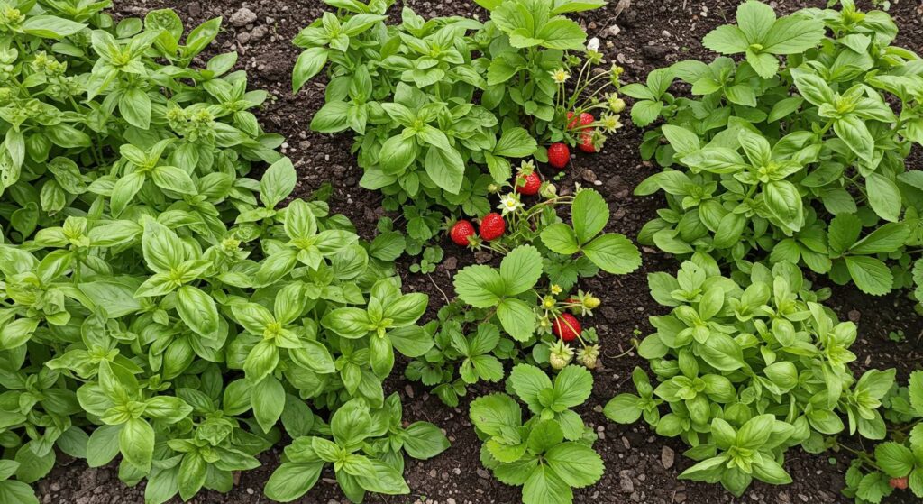 basil and strawberry plant compatibility
