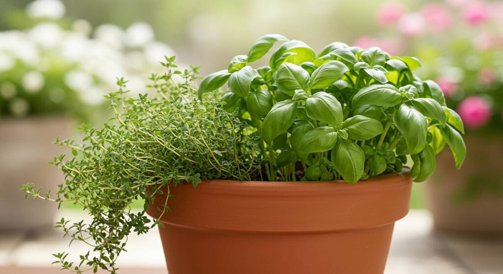 basil and thyme in same pot
