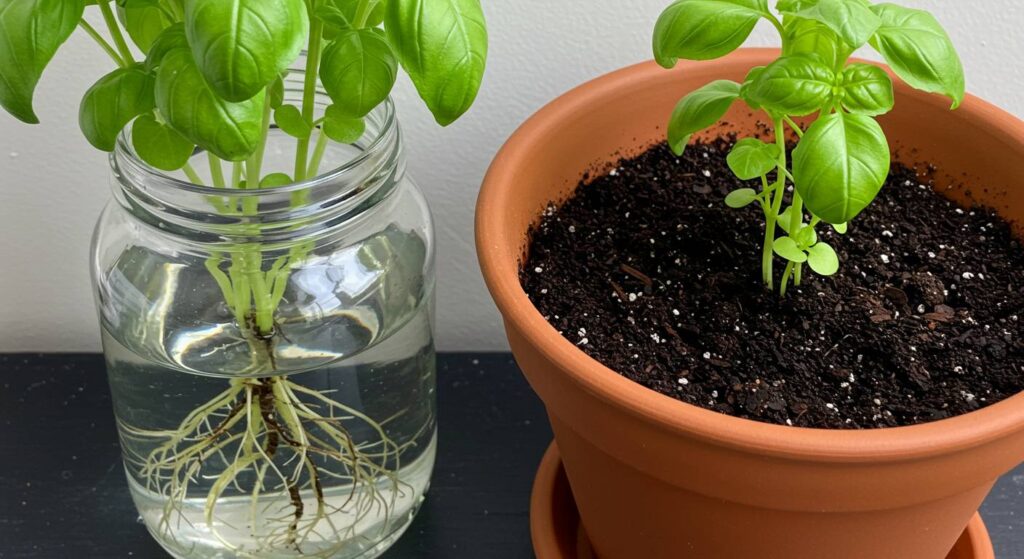 basil growing medium
