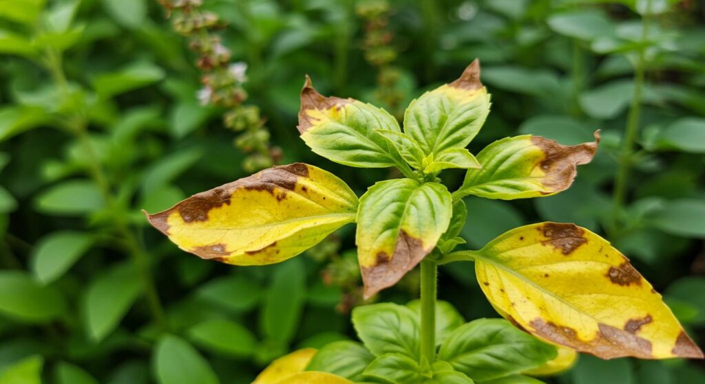 why is my basil turning yellow