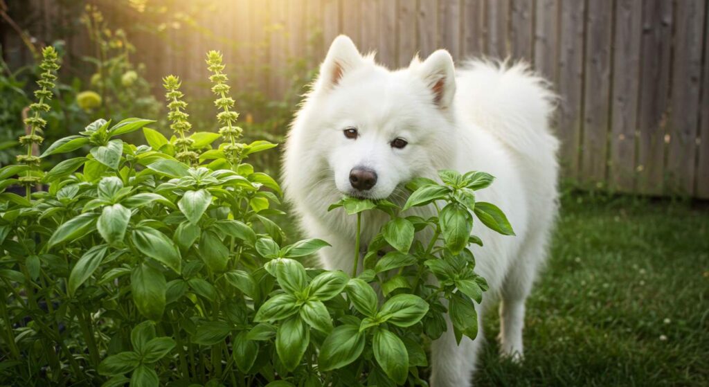 basil plant and dogs

