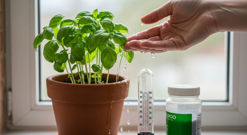 basil plant care indoors winter