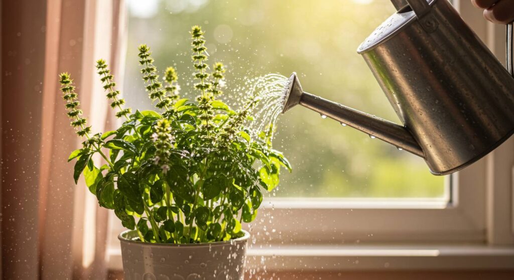 basil plant care when blooming

