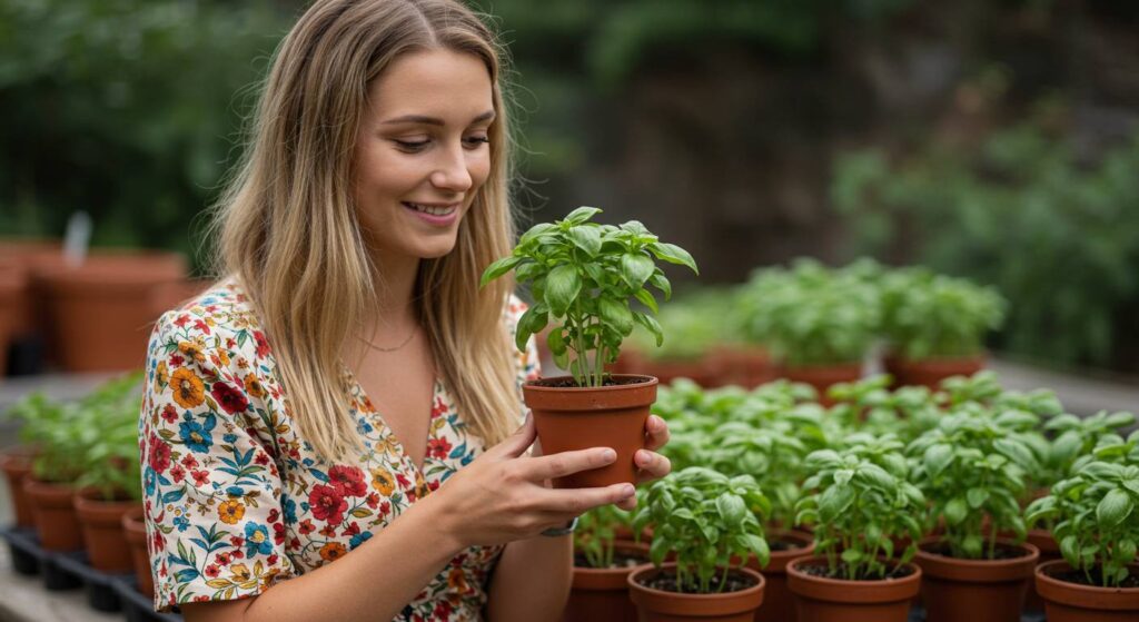 basil plant density in pots
