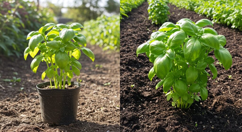 basil plant density per area

