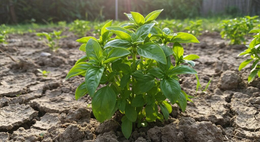 basil plant dry conditions
