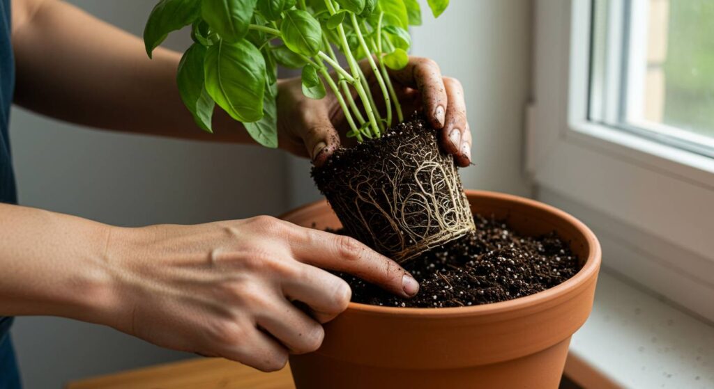 basil plant dying from overwatering