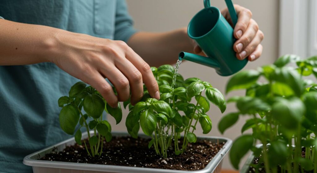 basil plant feeding