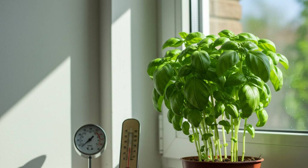 basil plant indoor conditions
