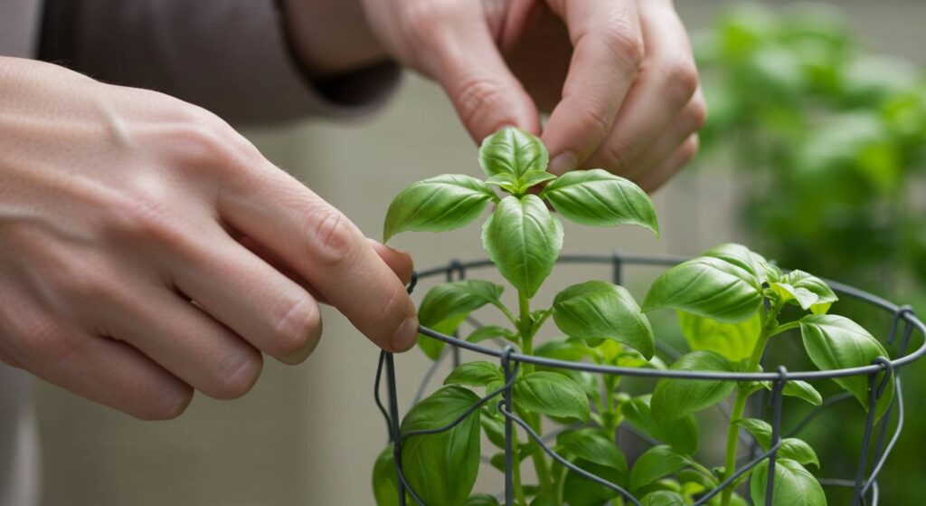 basil plant support ideas
