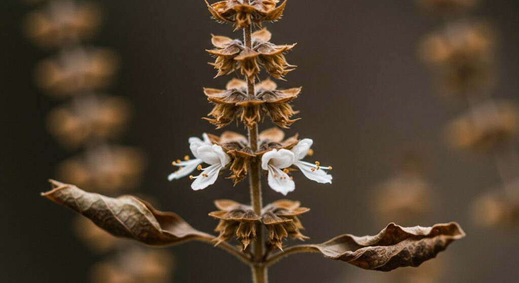 basil plant's terminal stage
