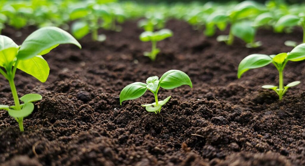 basil soil coffee grounds

