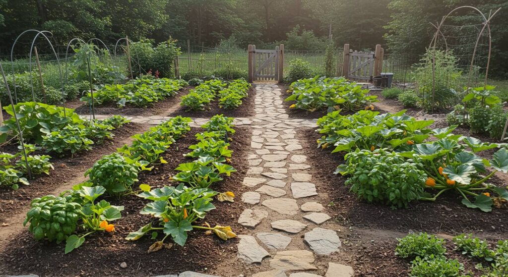 basil squash garden
