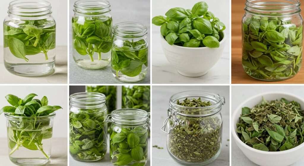 basil water storage duration