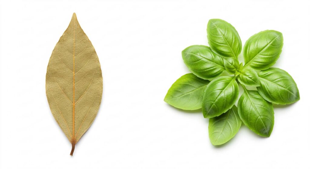 bay leaf versus basil
