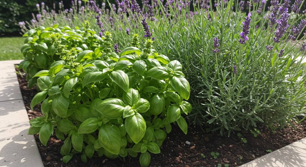 can basil and lavender be planted near each other