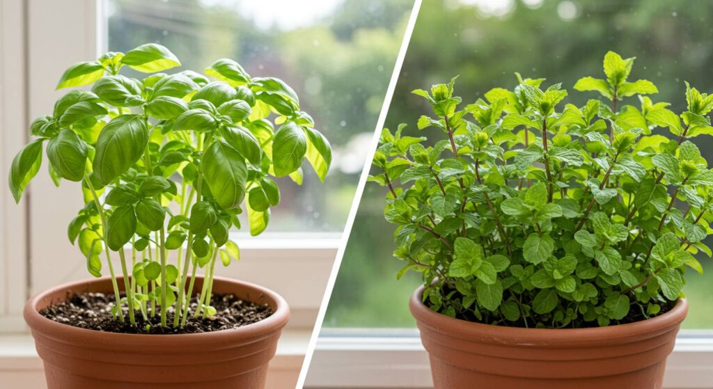 can basil and mint share a pot
