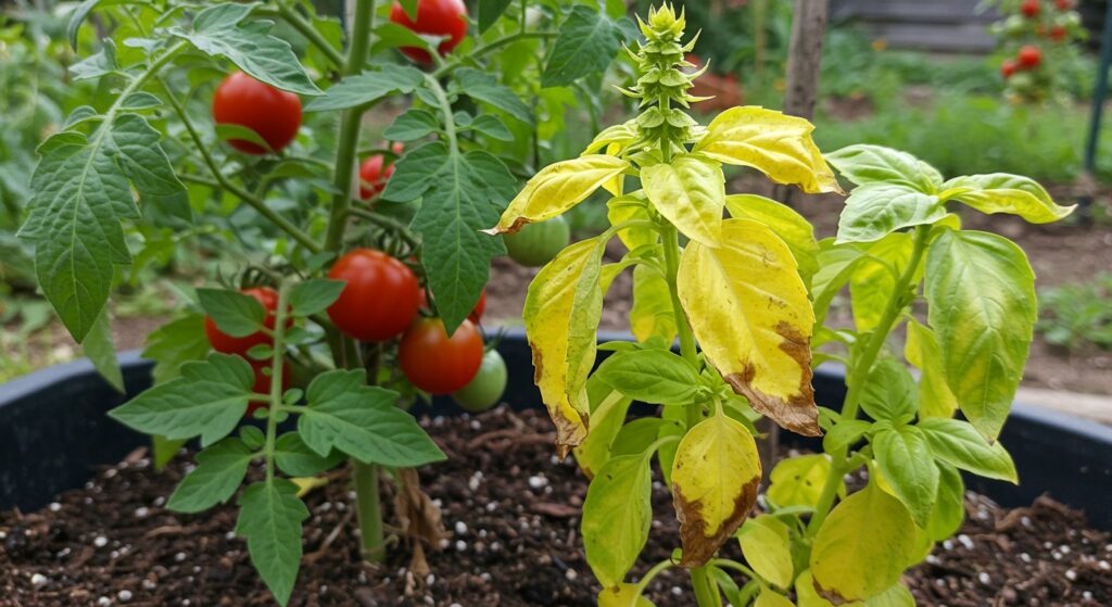 can tomato fertilizer harm basil
