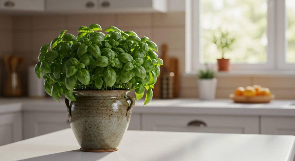 caring for basil plant in home
