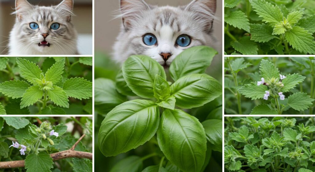 cat friendly herbs basil
