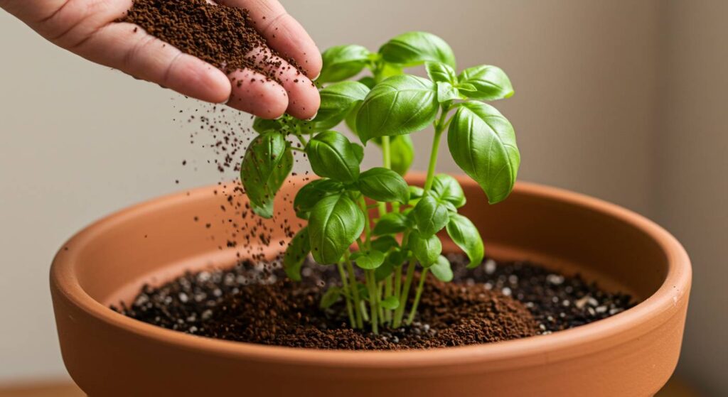 Are coffee grounds good for basil plants