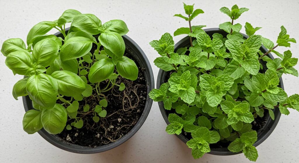 companion planting basil mint
