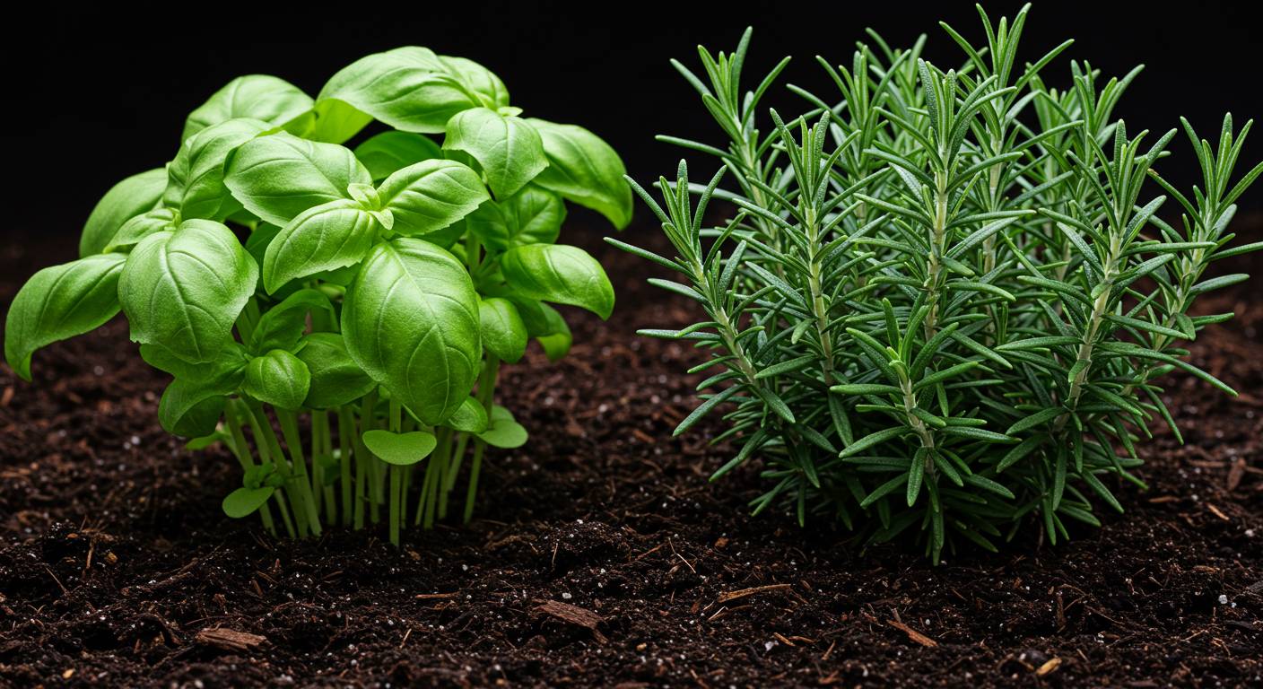 can basil and rosemary be planted together