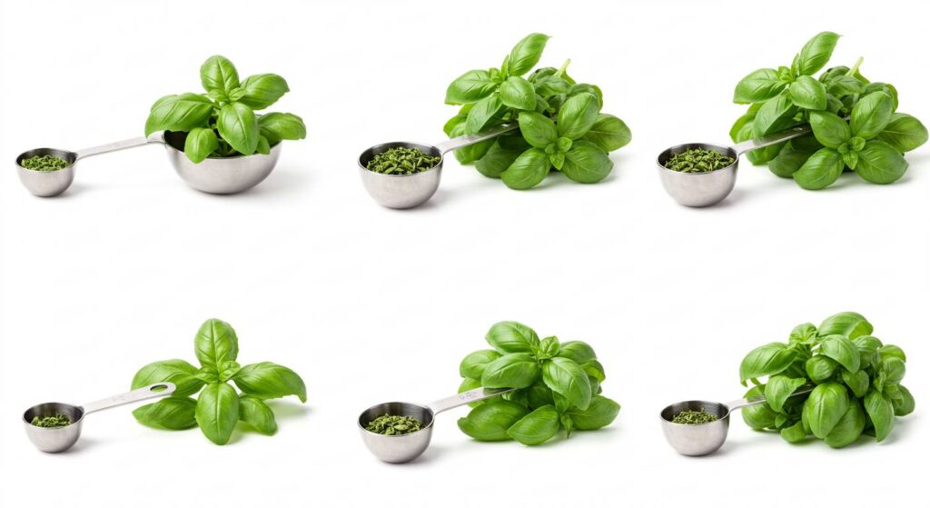 convert handful basil to tablespoons

