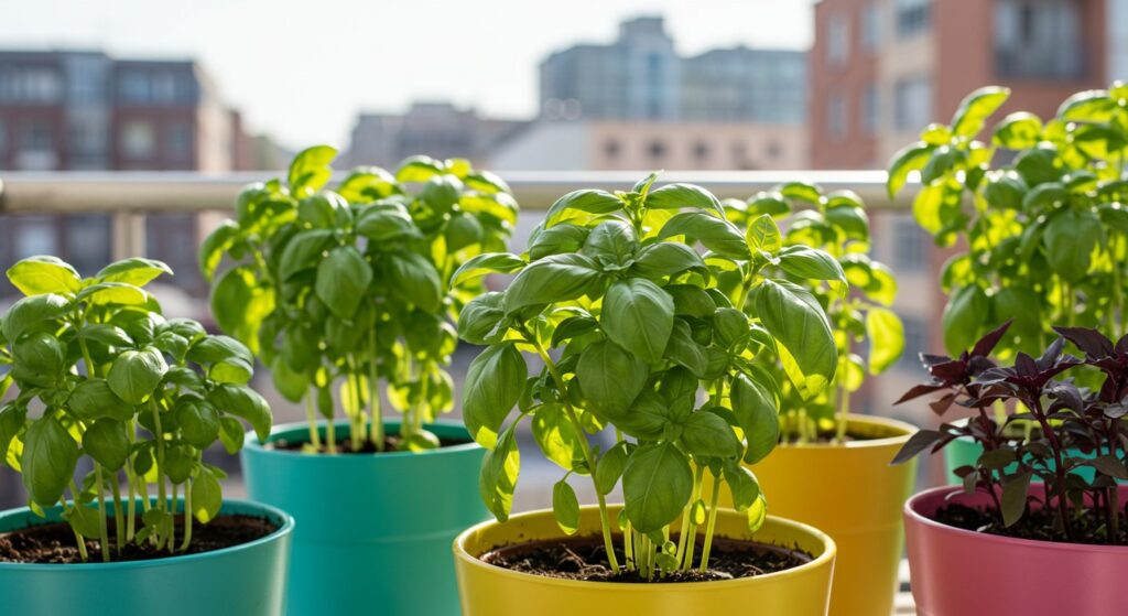 growing basil in pots