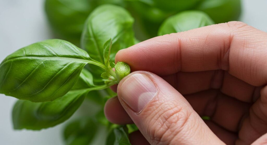 cutting back basil