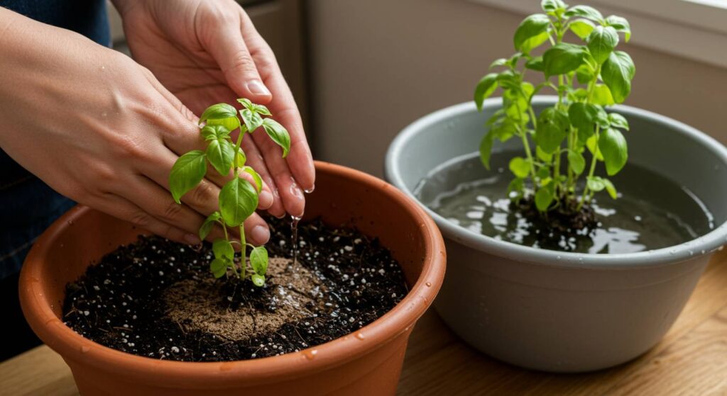 dehydrated basil plant
