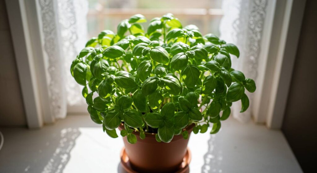 dense basil plant
