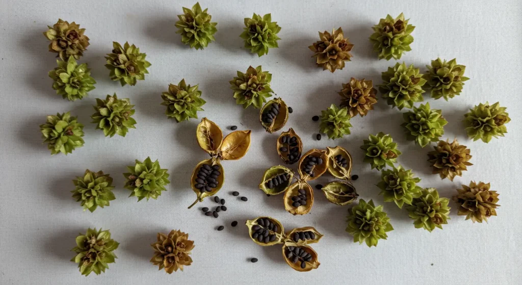 dried basil seed pods
