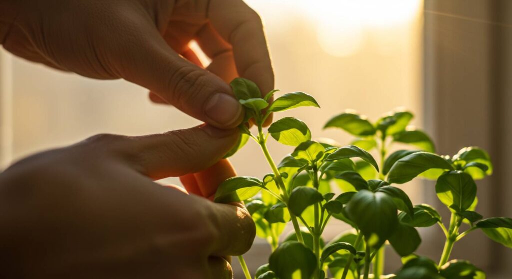 encourage bushy basil growth

