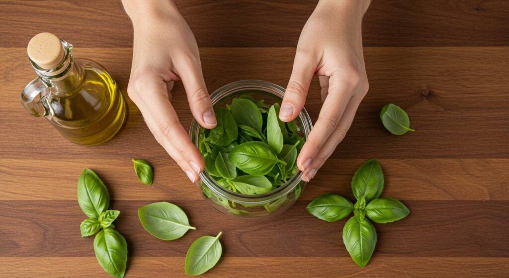 fresh basil oil method