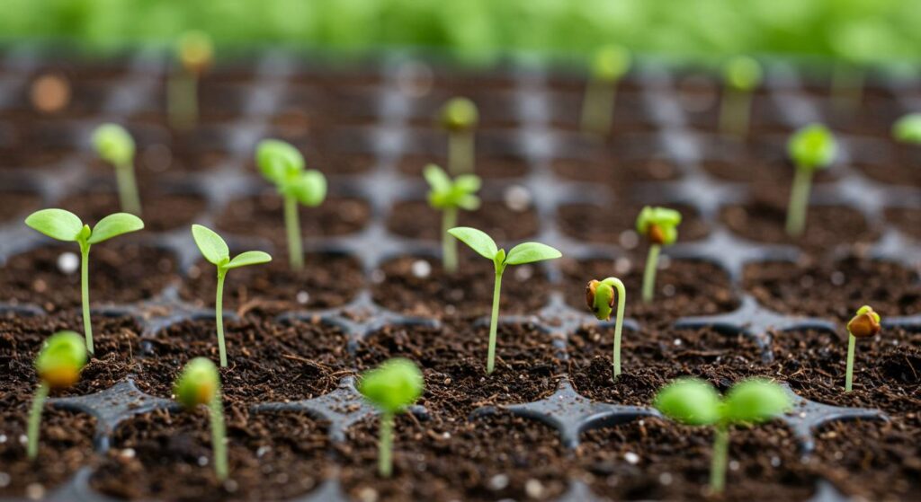 germinating basil seeds
