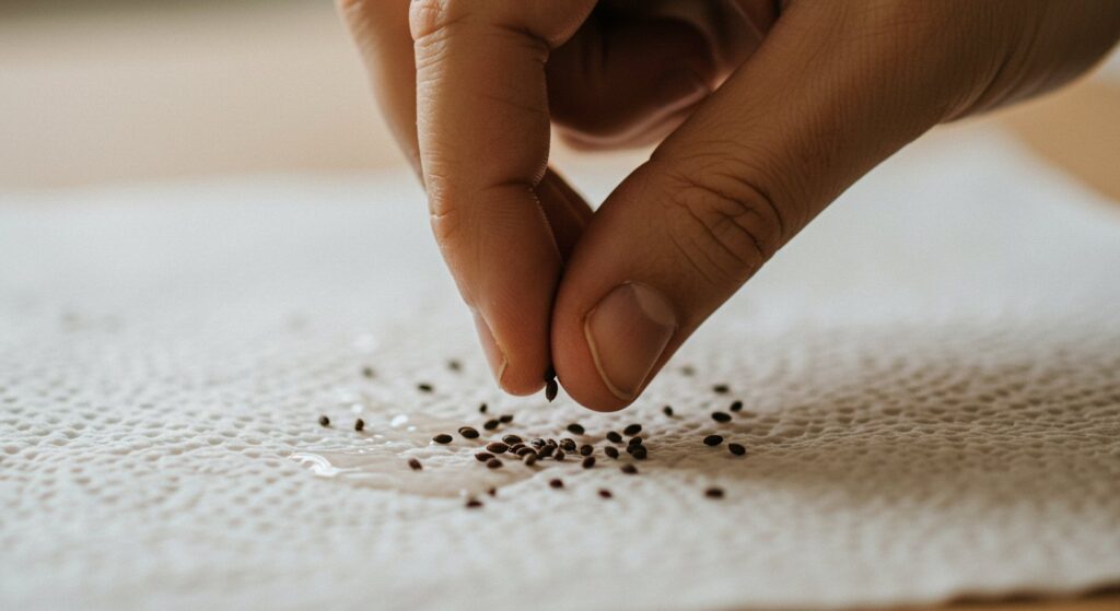 germinating basil seeds paper towel method
