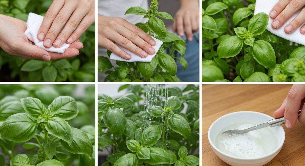 getting rid of bugs on basil indoors

