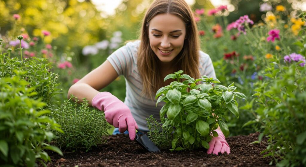 growing basil and thyme together
