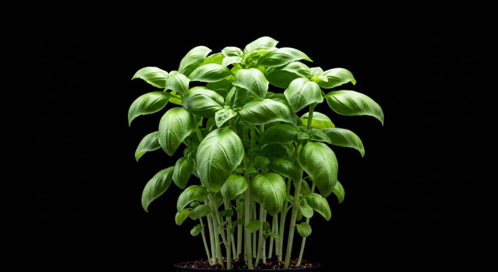 growing basil indoors light