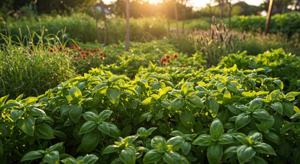 growing basil outdoors